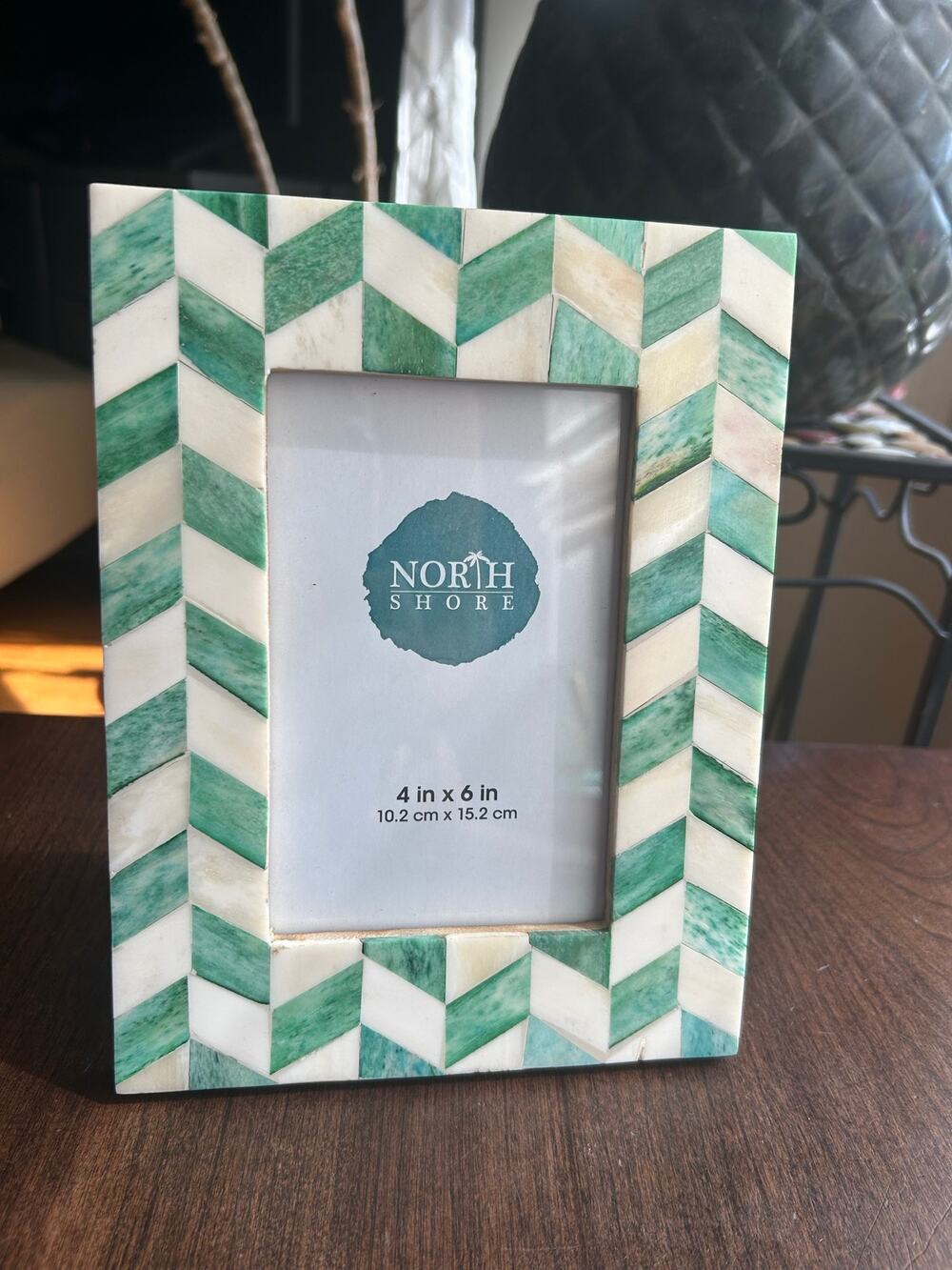 New 4x6 North Shore green white chevron bone inlay picture mosaic pattern